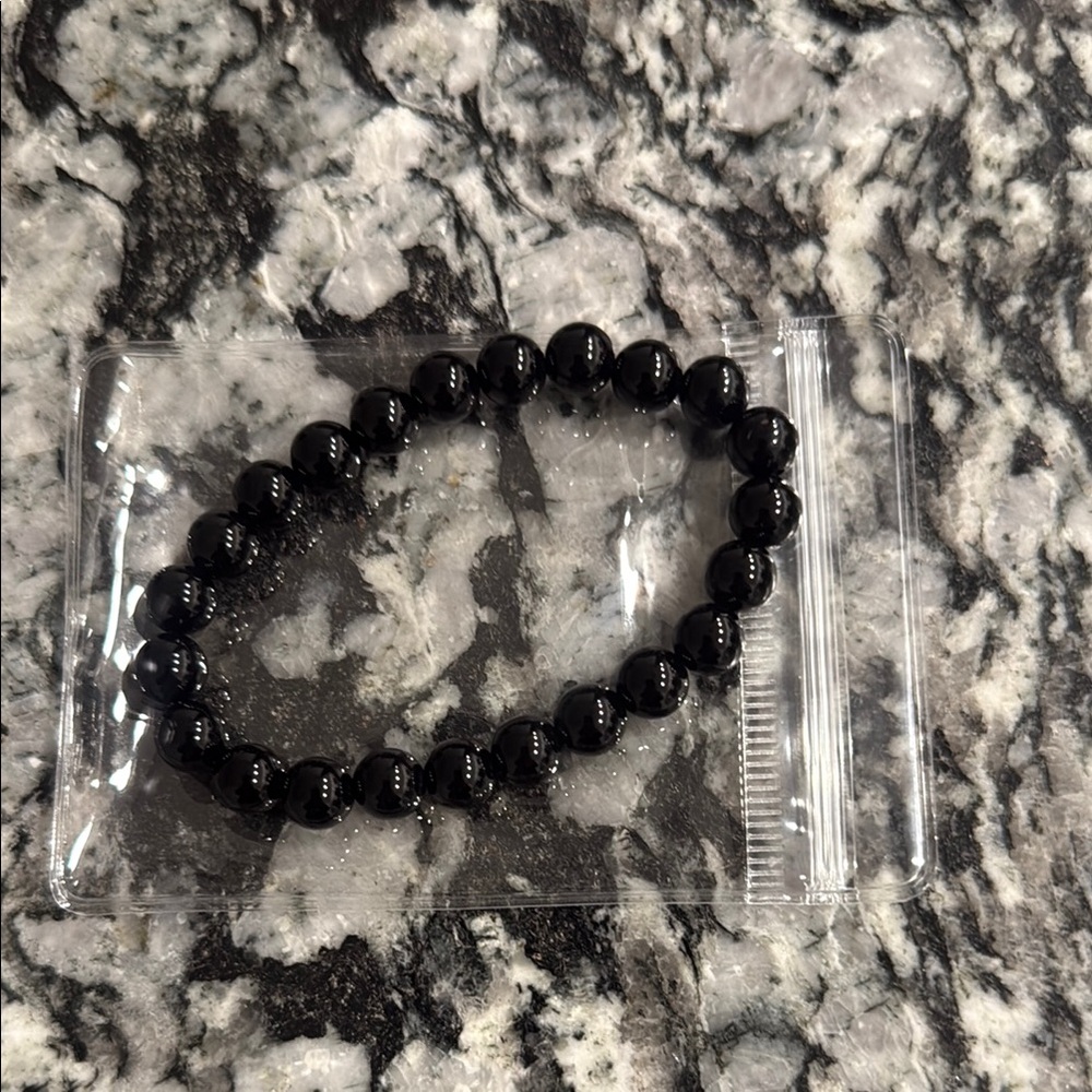 Black Beaded Bracelet